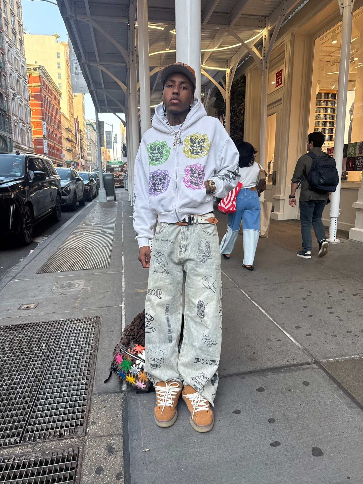 Angry Money Zip Up White