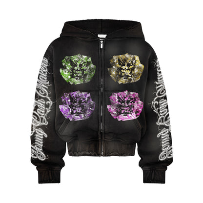 Angry Money Zip Up Black