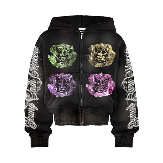 Angry Money Zip Up Black