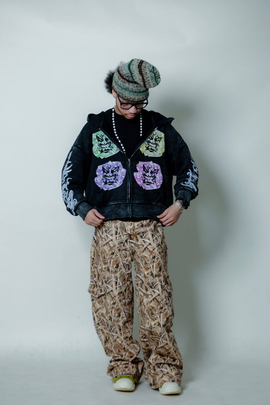 Angry Money Zip Up Black